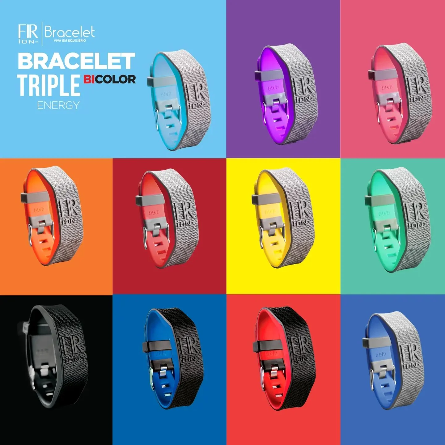 Brazalete FIR-Ion Triple Bicolor para adultos